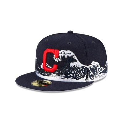 Cleveland Indians Gorra | New Era MLB Wave 59fifty Fitted Cap Mexico - Azules